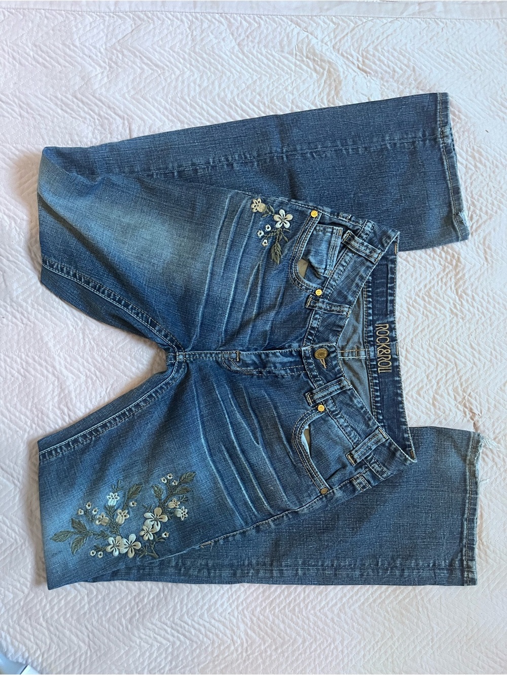 Rock & Roll women’s jeans flower embroidering
